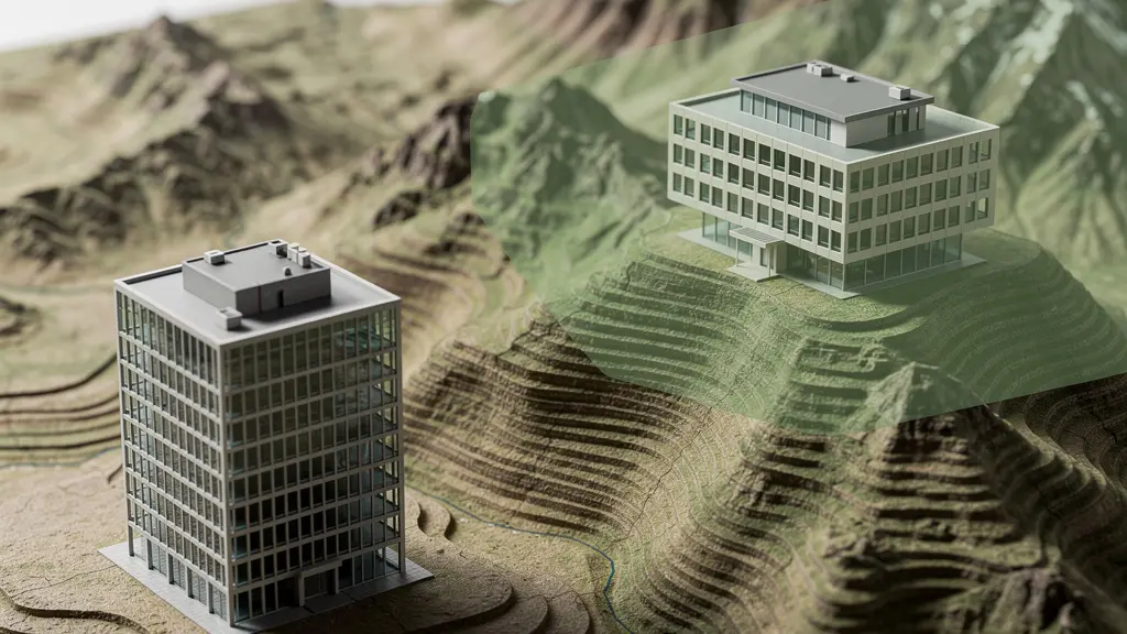 Vue aérienne montrant la différence entre zones urbaines et zones rurales en Savoie