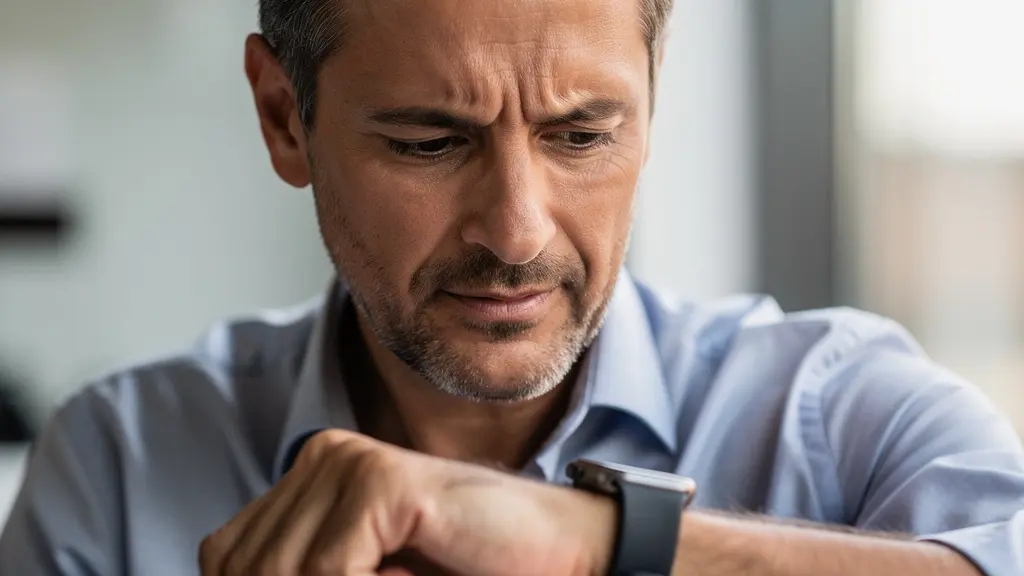 Personne de la génération X consultant ses données de santé sur montre connectée