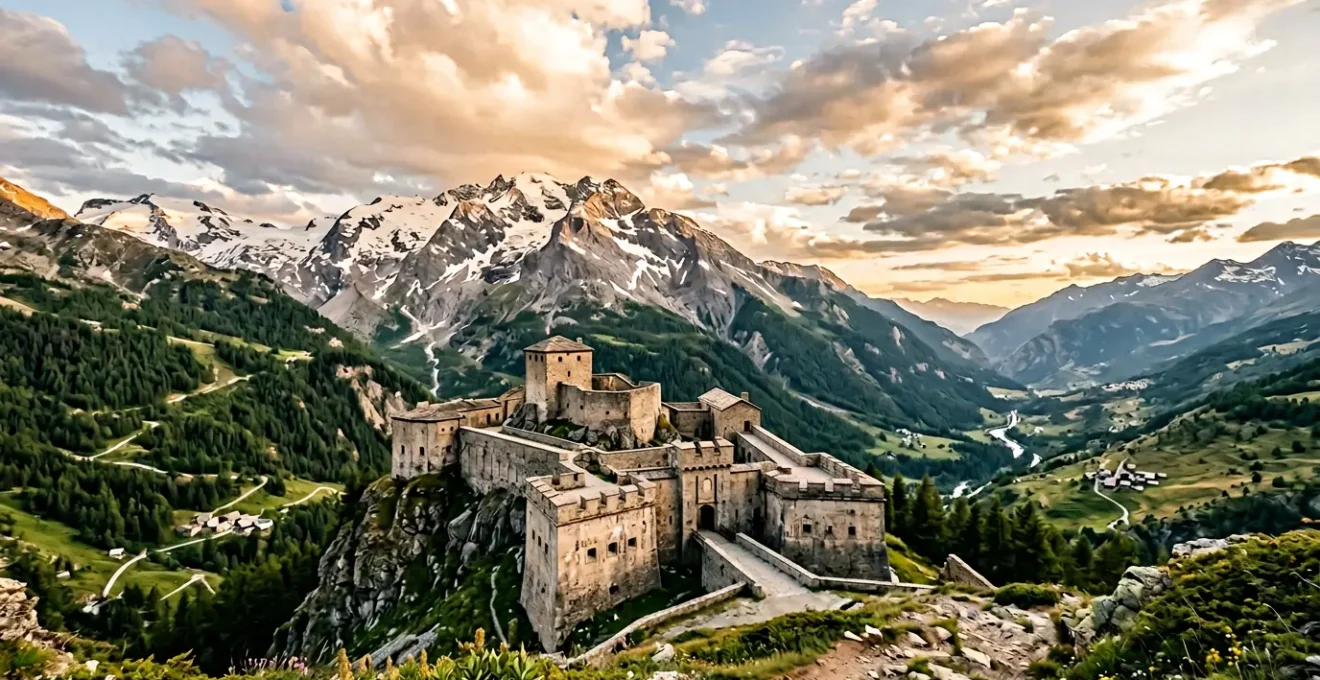 Fortification militaire historique dans les Alpes de Savoie en environnement montagnard