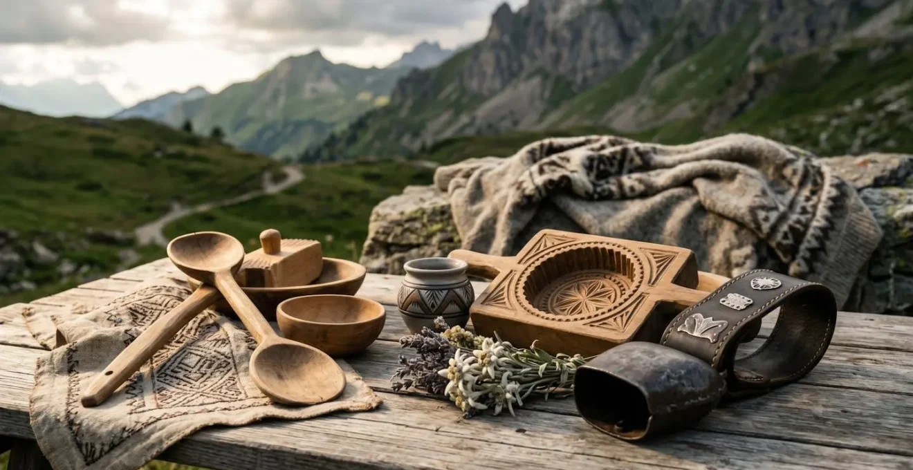 Symboles du patrimoine savoyard intégrés dans un environnement alpin authentique